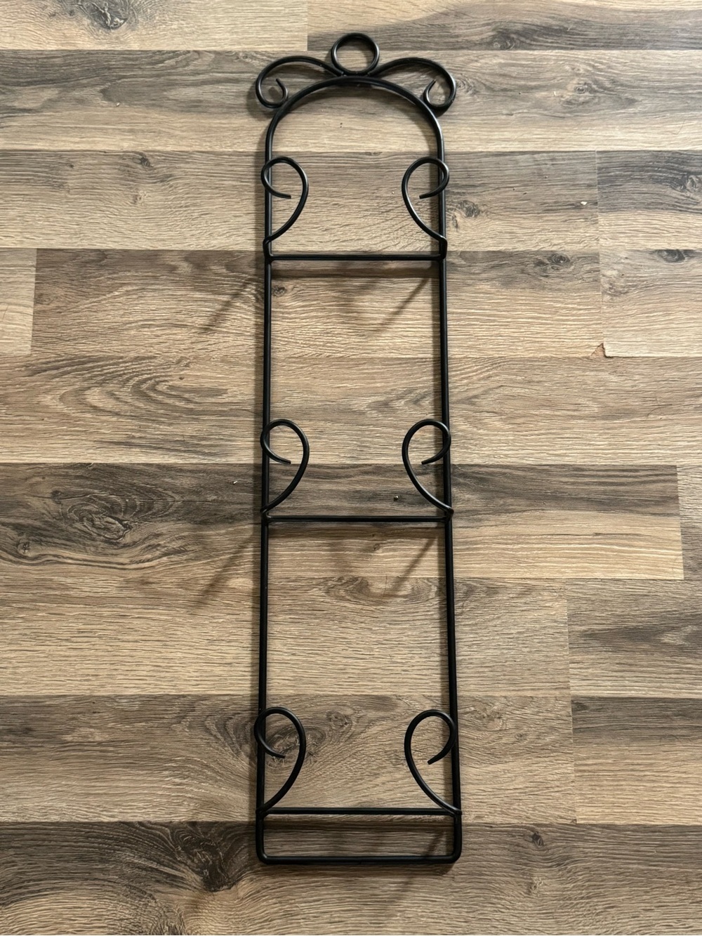 Longaberger Black Metal Wall Hanging Shelf with Scroll Accents